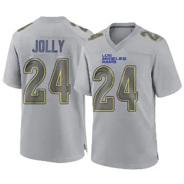 ＃24 Youth Shaun Jolly Gray Game Los Angeles Rams Atmosphere Fashion Jersey