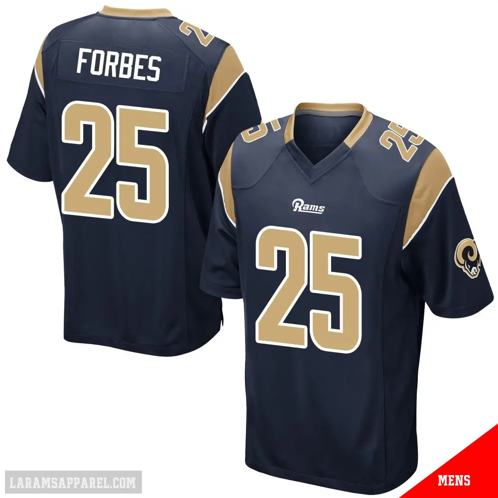 ＃25 Men's Emmanuel Forbes Jr. Navy Game Los Angeles Rams Team Color Jersey