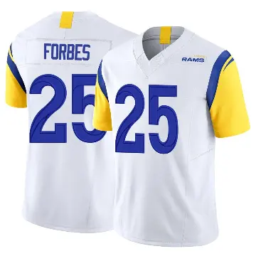 ＃25 Men's Emmanuel Forbes Jr. White Limited Los Angeles Rams Vapor F.U.S.E. Jersey