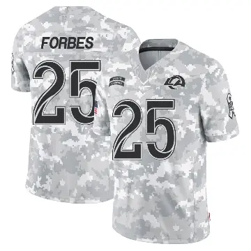 ＃25 Youth Emmanuel Forbes Jr. Arctic Camo Limited Los Angeles Rams 2024 Salute to Service Jersey