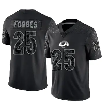 ＃25 Youth Emmanuel Forbes Jr. Black Limited Los Angeles Rams Reflective Jersey