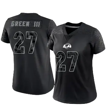 ＃27 Women's A.J. Green III Black Limited Los Angeles Rams Reflective Jersey