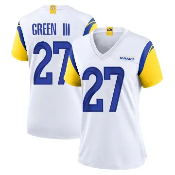 ＃27 Women's A.J. Green III White Game Los Angeles Rams Jersey