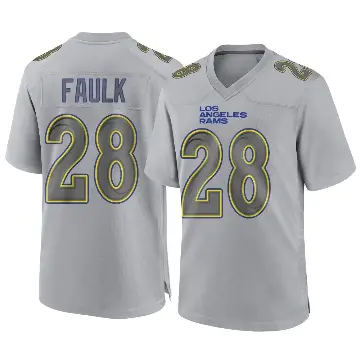 ＃28 Men's Marshall Faulk Gray Game Los Angeles Rams Atmosphere Fashion Jersey