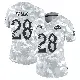 ＃28 Women's Marshall Faulk Arctic Camo Limited Los Angeles Rams 2024 Salute to Service Jersey
