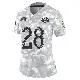 ＃28 Women's Marshall Faulk Arctic Camo Limited Los Angeles Rams 2024 Salute to Service Jersey