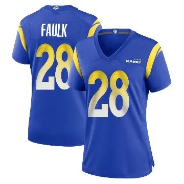 ＃28 Women's Marshall Faulk Royal Game Los Angeles Rams Alternate Jersey