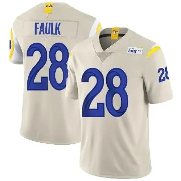 ＃28 Youth Marshall Faulk Limited Los Angeles Rams Bone Vapor Jersey