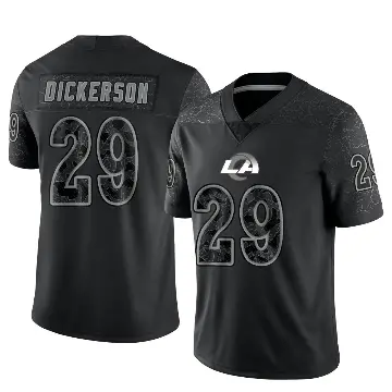 ＃29 Men's Eric Dickerson Black Limited Los Angeles Rams Reflective Jersey