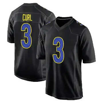 ＃3 Men's Kamren Curl Black Game Los Angeles Rams Fashion Jersey