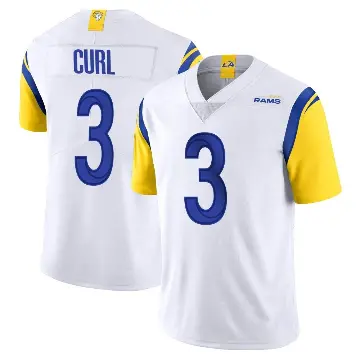 ＃3 Men's Kamren Curl White Limited Los Angeles Rams Vapor Untouchable Jersey