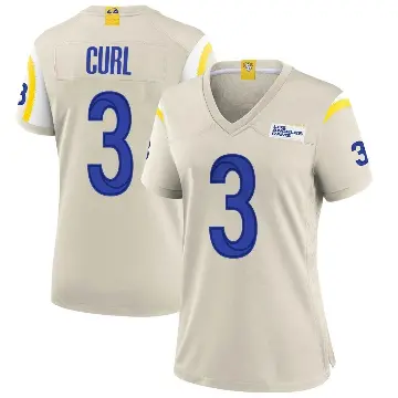 ＃3 Women's Kamren Curl Game Los Angeles Rams Bone Jersey