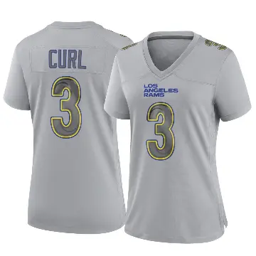 ＃3 Women's Kamren Curl Gray Game Los Angeles Rams Atmosphere Fashion Jersey