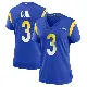 ＃3 Women's Kamren Curl Royal Game Los Angeles Rams Alternate Jersey