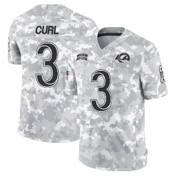 ＃3 Youth Kamren Curl Arctic Camo Limited Los Angeles Rams 2024 Salute to Service Jersey