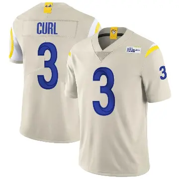 ＃3 Youth Kamren Curl Limited Los Angeles Rams Bone Vapor Jersey