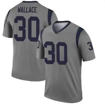 ＃30 Men's Josh Wallace Gray Legend Los Angeles Rams Inverted Jersey