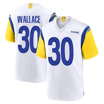 ＃30 Men's Josh Wallace White Game Los Angeles Rams Jersey
