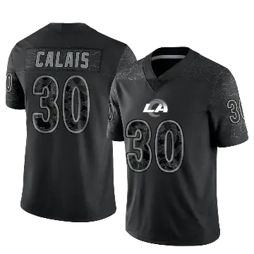 ＃30 Men's Raymond Calais Black Limited Los Angeles Rams Reflective Jersey
