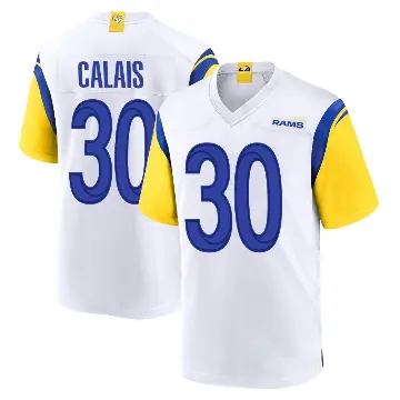 ＃30 Men's Raymond Calais White Game Los Angeles Rams Jersey