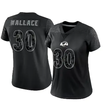 ＃30 Women's Josh Wallace Black Limited Los Angeles Rams Reflective Jersey