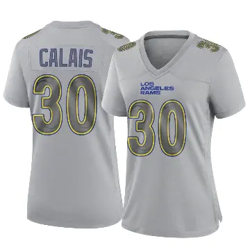 ＃30 Women's Raymond Calais Gray Game Los Angeles Rams Atmosphere Fashion Jersey