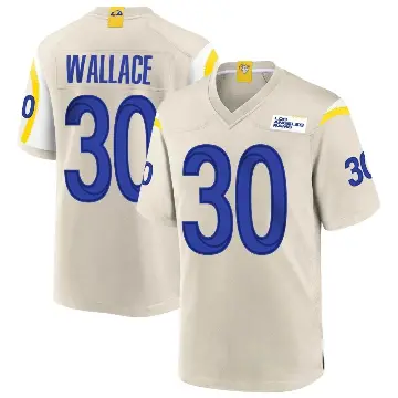 ＃30 Youth Josh Wallace Game Los Angeles Rams Bone Jersey