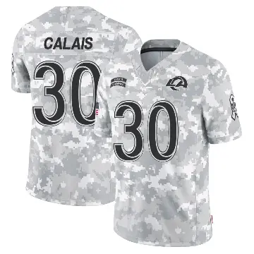 ＃30 Youth Raymond Calais Arctic Camo Limited Los Angeles Rams 2024 Salute to Service Jersey
