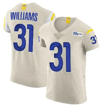 ＃31 Men's Darious Williams Elite Los Angeles Rams Bone Vapor Jersey