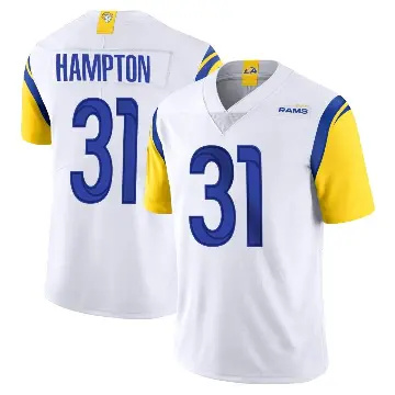 ＃31 Men's Nick Hampton White Limited Los Angeles Rams Vapor Untouchable Jersey