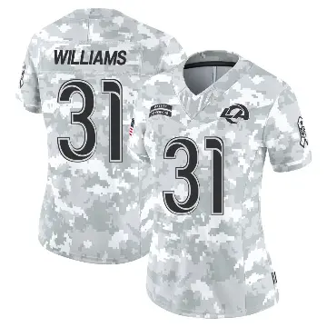 ＃31 Women's Darious Williams Arctic Camo Limited Los Angeles Rams 2024 Salute to Service Jersey