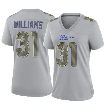 ＃31 Women's Darious Williams Gray Game Los Angeles Rams Atmosphere Fashion Jersey