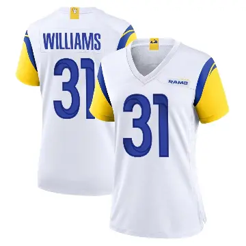 ＃31 Women's Darious Williams White Game Los Angeles Rams Jersey