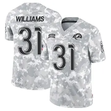 ＃31 Youth Darious Williams Arctic Camo Limited Los Angeles Rams 2024 Salute to Service Jersey