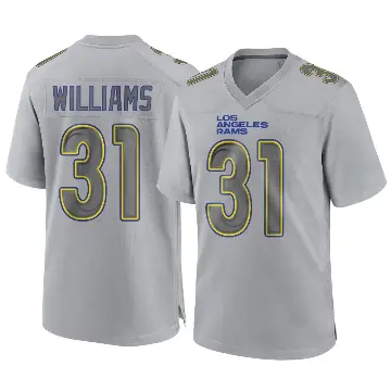 ＃31 Youth Darious Williams Gray Game Los Angeles Rams Atmosphere Fashion Jersey