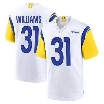 ＃31 Youth Darious Williams White Game Los Angeles Rams Jersey