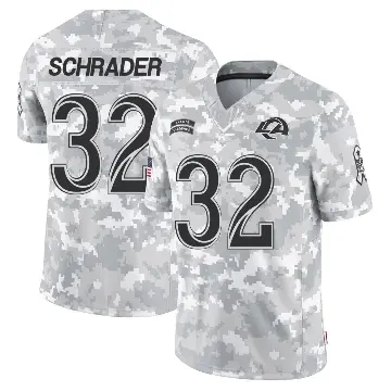 ＃32 Youth Cody Schrader Arctic Camo Limited Los Angeles Rams 2024 Salute to Service Jersey