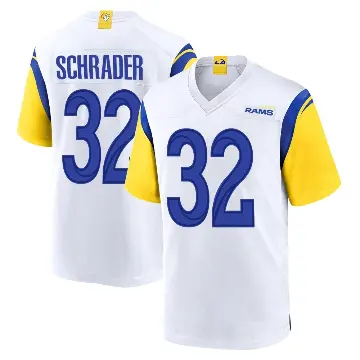 ＃32 Youth Cody Schrader White Game Los Angeles Rams Jersey