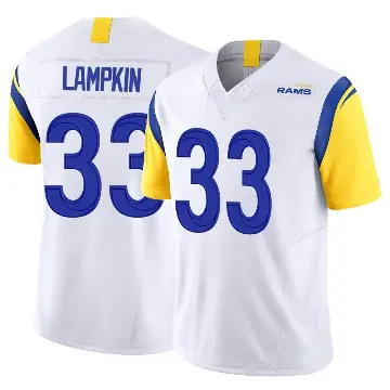 ＃33 Men's Cam Lampkin White Limited Los Angeles Rams Vapor F.U.S.E. Jersey