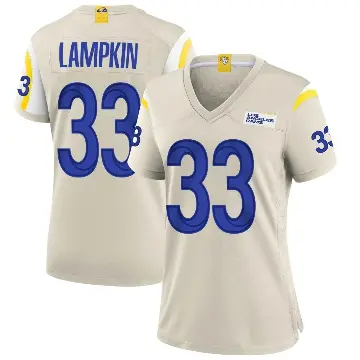 ＃33 Women's Cam Lampkin Game Los Angeles Rams Bone Jersey