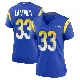 ＃33 Women's Cam Lampkin Royal Game Los Angeles Rams Alternate Jersey