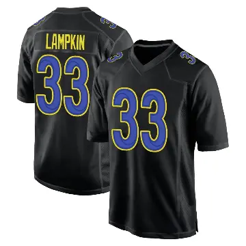 ＃33 Youth Cam Lampkin Black Game Los Angeles Rams Fashion Jersey