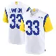 ＃33 Youth Cam Lampkin White Game Los Angeles Rams Jersey