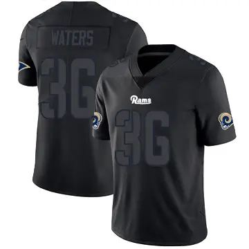 ＃36 Youth Jordan Waters Black Impact Limited Los Angeles Rams Jersey