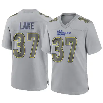 ＃37 Men's Quentin Lake Gray Game Los Angeles Rams Atmosphere Fashion Jersey
