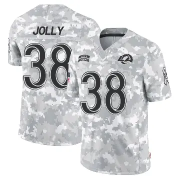 ＃38 Men's Shaun Jolly Arctic Camo Limited Los Angeles Rams 2024 Salute to Service Jersey