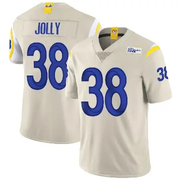 ＃38 Men's Shaun Jolly Limited Los Angeles Rams Bone Vapor Jersey