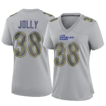 ＃38 Women's Shaun Jolly Gray Game Los Angeles Rams Atmosphere Fashion Jersey