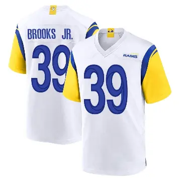 ＃39 Men's Antoine Brooks Jr. White Game Los Angeles Rams Jersey