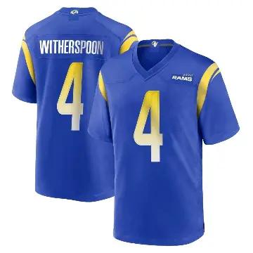 ＃4 Men's Ahkello Witherspoon Royal Game Los Angeles Rams Alternate Jersey